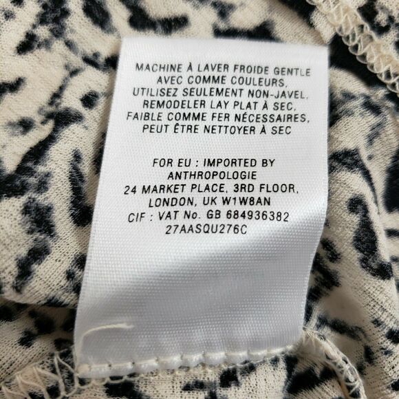 Meadow Rue Anthropologie SIZE S Faux Wrap 3/4 Sleeve Blouse Top Ruched Side Blac - Picture 7 of 11